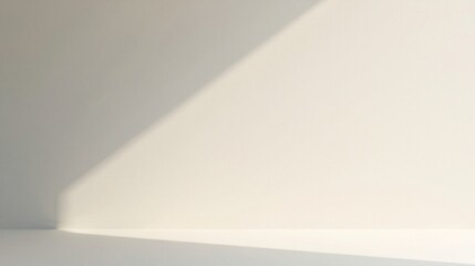 Serene Minimalist Studio Scene with Soft Light and Shadow Play on a Blank Wall and Clean Surface