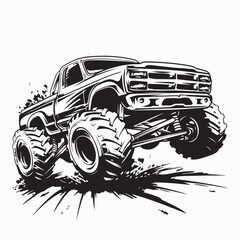 Monster Truck Image vector. Monster Truck Show Stock Illustrations on white background. © Istianah
