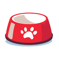 Vector icon of a dog bowl with food white background