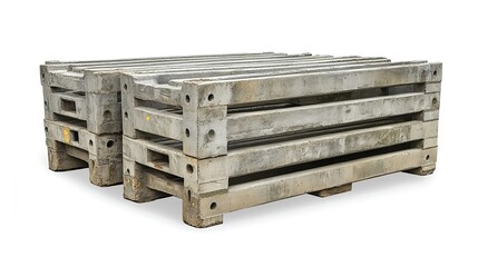 High Quality Photorealistic Stack of Precast Concrete Fencing Panels
