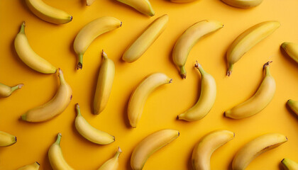 banana pattern on a bright color background flat lay, Generated image