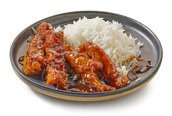 plate of fried chicken in garlic sauce