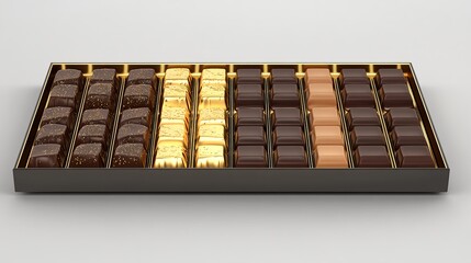 Elegant Arrangement of Luxury Chocolates in a Premium Box Display
