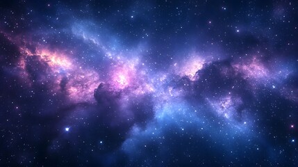 Fototapeta premium Stunning Deep Space Galaxy Background with Glowing Nebula and Stars in the Cosmos