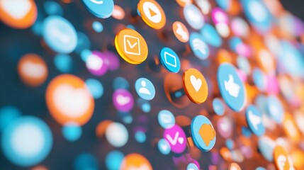 Abstract Social Media Icons in Motion Blur