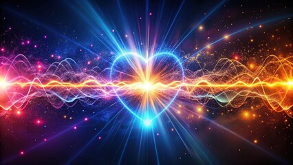 Naklejka premium Vibrant electric sparks ignite a rhythmic heartbeat