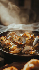 Fototapeta premium Portuguese Clams in Garlic Sauce with Fresh Parsley