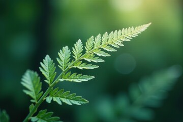 A delicate silver fern frond sways gently in the soft breeze, breezy scenes, natural wonders