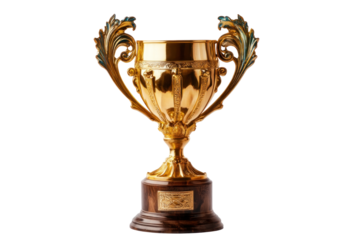 gold cup isolated on white background