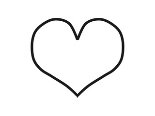 シンプルな手描きのハートのイラスト