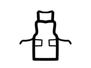 シンプルな手描きのエプロンのイラスト
