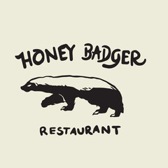 honey badger vintage logo design