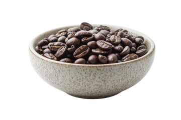 Fototapeta premium coffee beans in a white bowl isolated