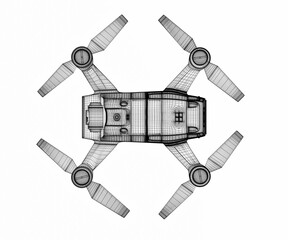 drone 3d model Isolated on white background