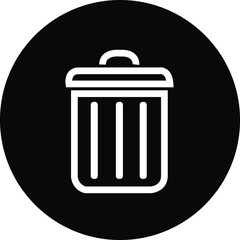 Simple black bin icon. Stroke pictogram. Premium quality symbol. sign for mobile app and web sites.