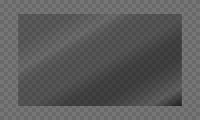Vector mirror reflection graphic for a 16:9 rectangular window (glass, plastic, or acrylic).  Features a high-gloss finish with realistic shine, light interplay, and clarity.