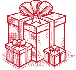 gift box line art style vector. Gift Box Icon
