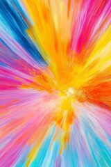 Obraz premium Vibrant explosion of colorful paint streaks in dynamic abstract art