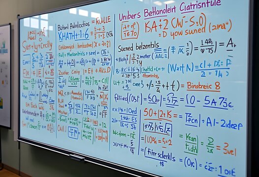 Digital whiteboard with advanced mathematical formulas