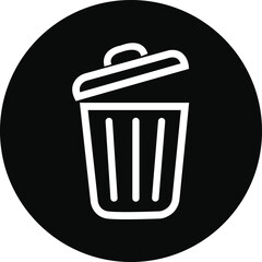 Simple black bin icon. Stroke pictogram. Premium quality symbol. sign for mobile app and web sites.