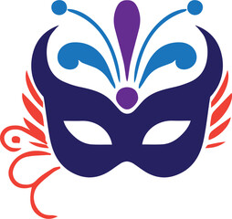 Colorful Carnival and Masquerade Mask Icons – Festive Party Vector Illustrations