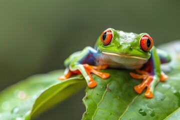 Obraz premium Red-eyed Tree Frog frog amphibian tree frog.