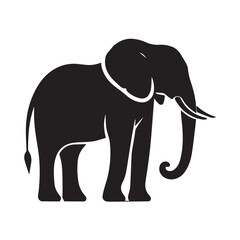 Fototapeta premium Black and White Elephant Silhouette Design