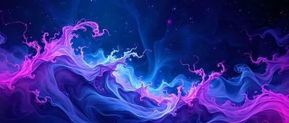 Cosmic Dreamscape: Purple Nebula Swirls in Space