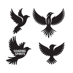 Bird vector silhouette image, bird