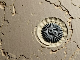 Detailed view of trilobite fossil impression, trilobite fossil, impressions