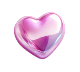 pink heart icon, glossy