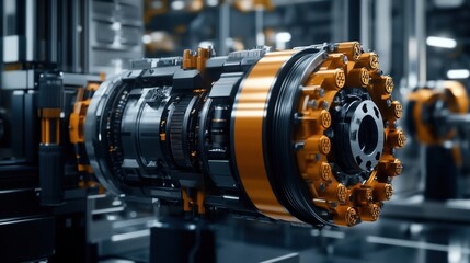 Obraz premium Factory Gearbox Assembly Line Production