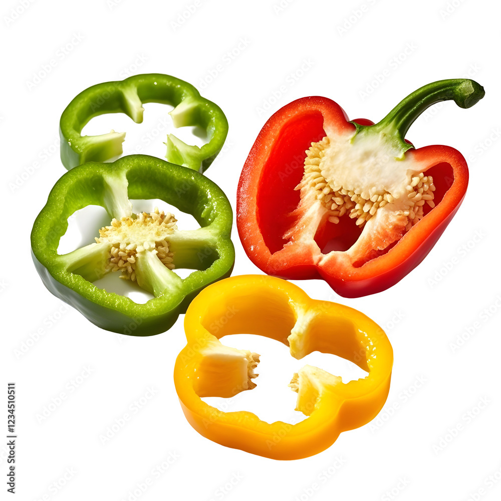 Sticker Colorful bell pepper slices