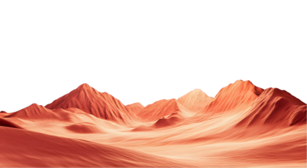 Martian landscape with a red desert and mountains