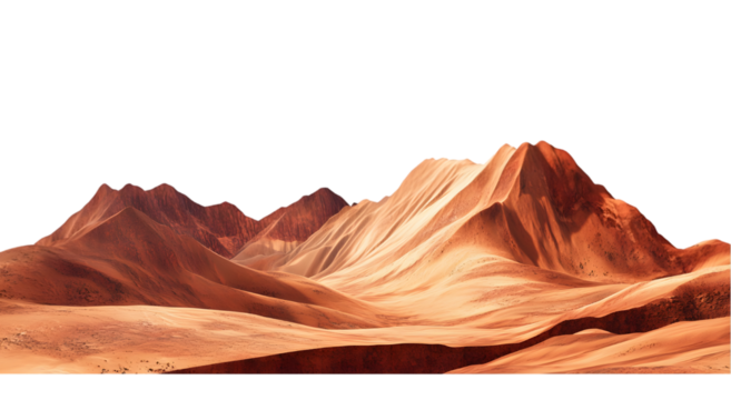 Martian landscape with a red desert and mountains