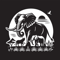 Fototapeta premium Elephant Head Silhouette vector