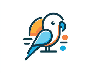 Obraz premium colorful parrot bird logo design template