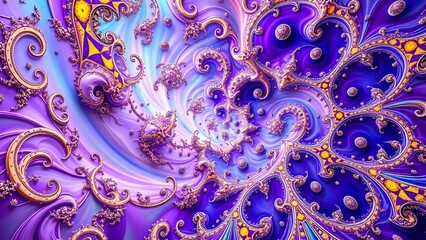 Cosmic Dreamscape: Vibrant Purple and Blue Fractal Universe