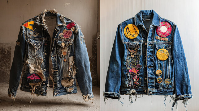 Vintage Versus Modern Denim Jacket Art