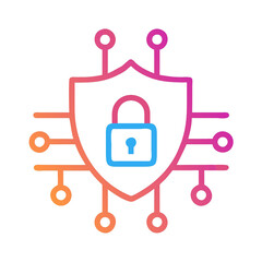 Obraz premium Cybersecurity Icon Illustration for Cloud Security and Secure Data Storage