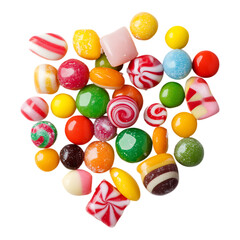 PNG Colorful Swirled Hard Candies Against Transparent Background for Candy Branding, Dessert Promotions, or Holiday-Themed Designs