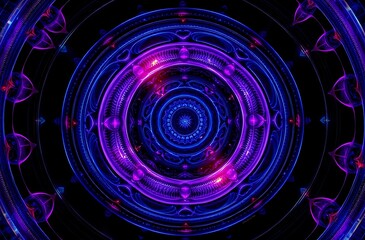 Fototapeta premium Cosmic Galaxy with Fractal Patterns and Vibrant Colors