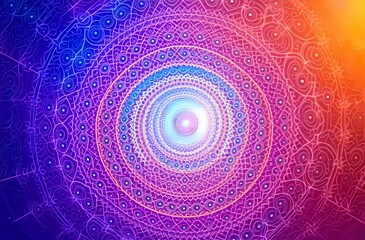 Obraz premium Vibrant Fractal Odyssey - Abstract Digital Art