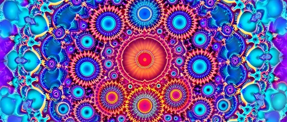 Futuristic Apollonian Gasket Pattern - Vibrant Abstract Wallpaper