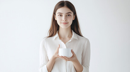 Girl with product mockup