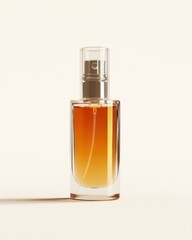 Amber perfume bottle, studio shot, white background, fragrance advertising