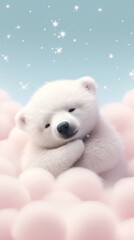 Obraz premium Cute baby polar bear animal wildlife mammal.