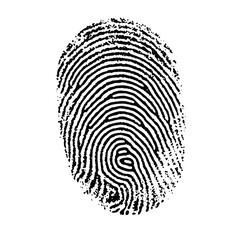Human finger print Isolated on a transparent png 