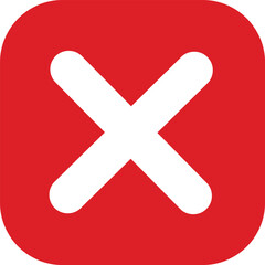 Obraz premium flat Red cross sign icon. Wrong mark. Red cross X symbol. Red grunge X icon. Cross brush sign isolated on white background.