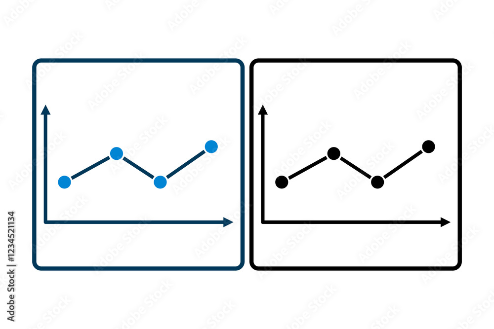 Poster line chart icon vector. icon related to graph and seo . suitable for web site, app, user interfaces,